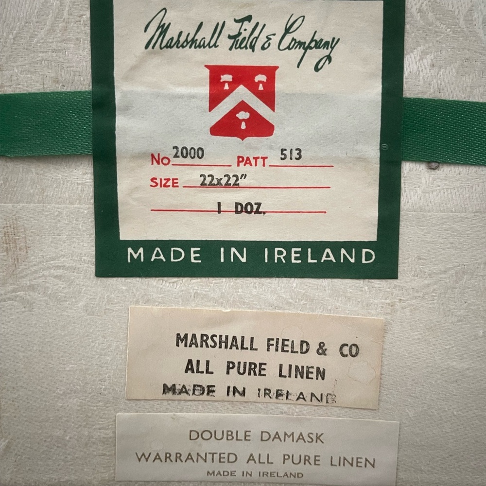 Marshall Field & Co Pure Linen Napkins